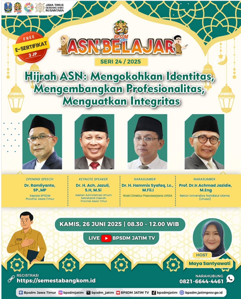 WEBINAR ASN BELAJAR SERI 24 DENGAN TEMA MENGOKOHKAN IDENTITAS  MENGEMBANGKAN PROFESIONALITAS  MENGUATKAN INTEGRITAS