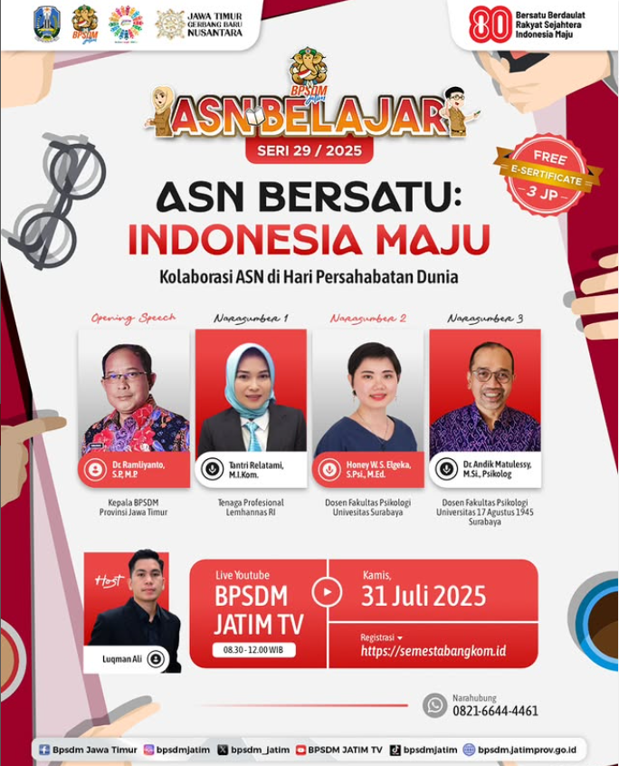 WEBINAR ASN BELAJAR SERI 29 DENGAN TEMA ASN BERSATU   INDONESIA MAJU