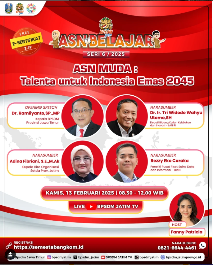 WEBINAR ASN BELAJAR SERI 6 DENGAN TEMA ASN MUDA   TALENTA UNTUK INDONESIA EMAS 2045